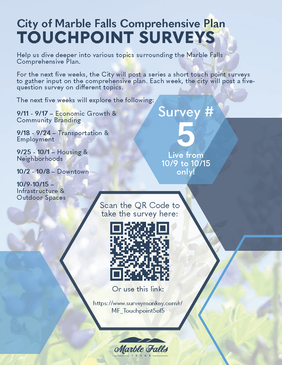 This is a picture of a flyer for the week 2 Comprehensive Plan Touchpoint Survey