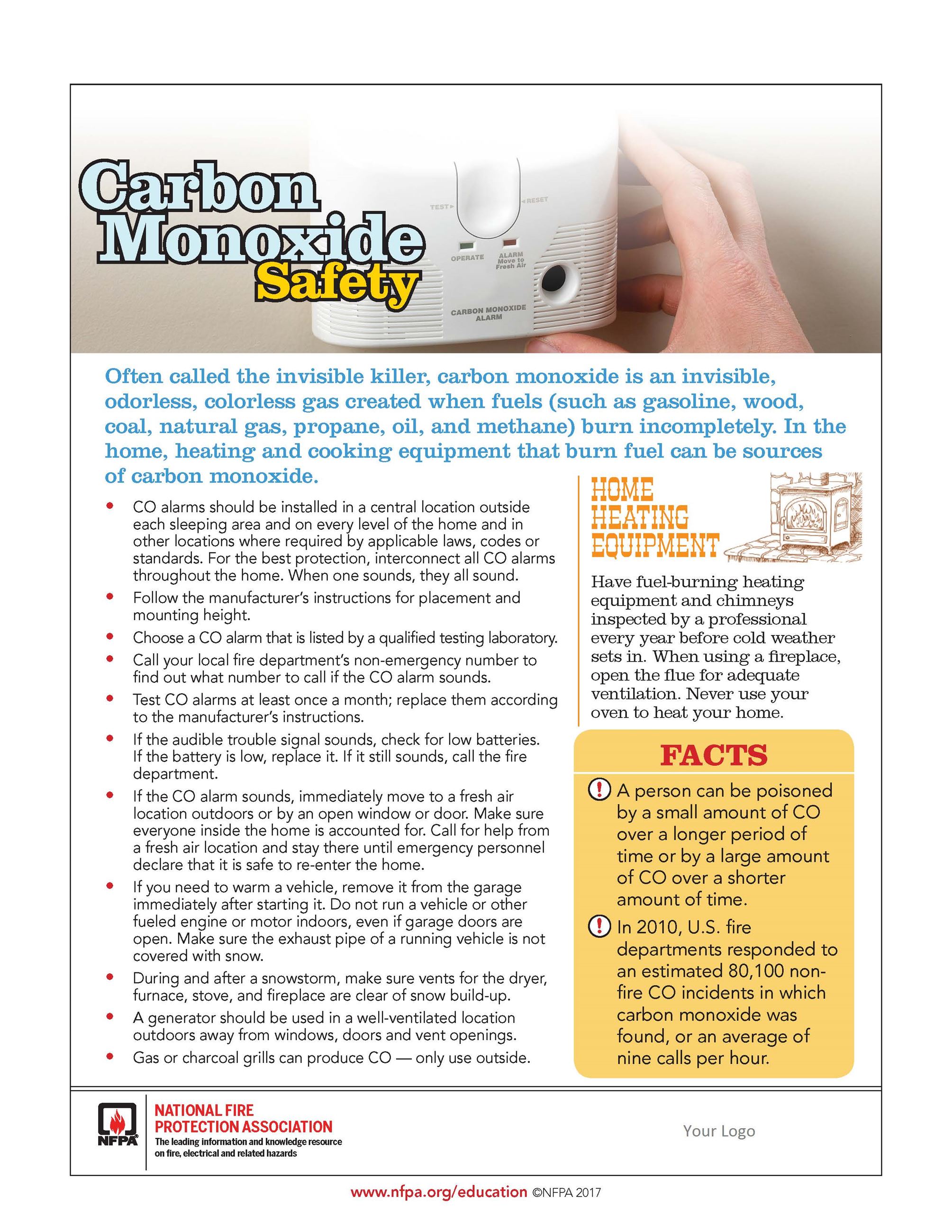Carbon Monoxide Safety tip sheet